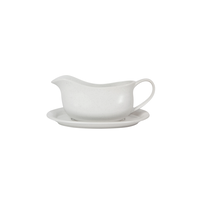 White Gravy Boat with Saucer