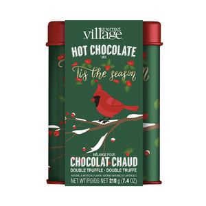Gourmet du Village Hot Chocolate Tin Holly Berry Cardinal