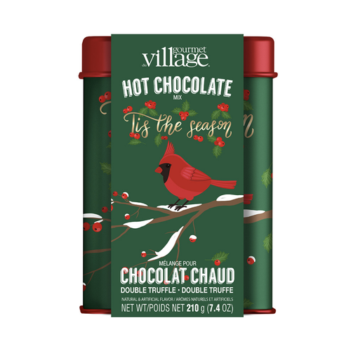 Gourmet du Village Hot Chocolate Tin Holly Berry Cardinal Gourmet du Village Hot Chocolate Tin Holly Berry Cardinal