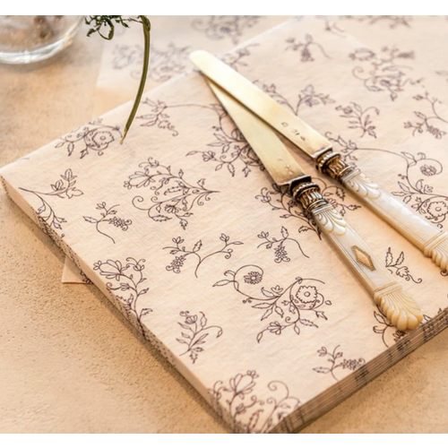 Napkin Dinner Paviot Vanilla Flower