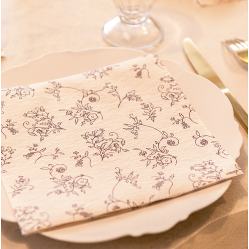 Napkin Dinner Paviot Vanilla Flower