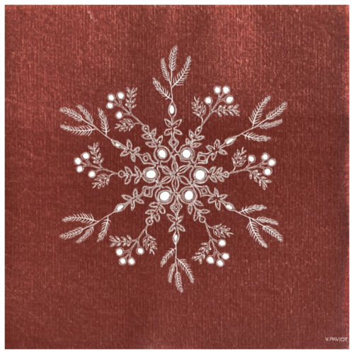 Napkin Dinner Paviot Fleur Des Neiges Rouge Napkin Dinner Paviot Fleur Des Neiges Rouge