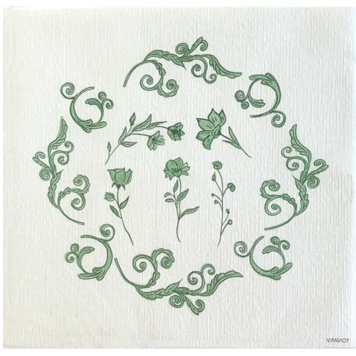Napkin Dinner Paviot Régence Vert