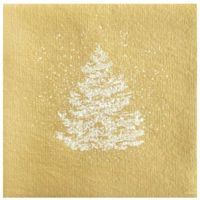 Napkin Cocktail Paviot Sapin Roi Des Forets Or