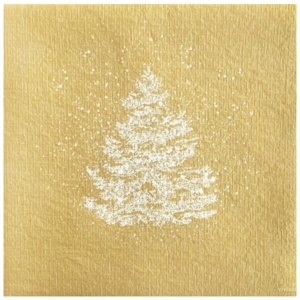 Napkin Cocktail Paviot Sapin Roi Des Forets Or