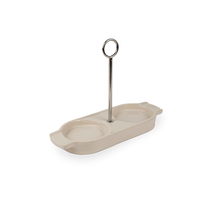 Linea Ceramic Salt and Pepper Mill Tray Ecru