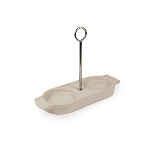 Peugeot Linea Ceramic Salt and Pepper Mill Tray Ecru