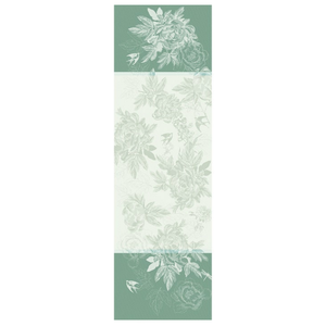 Garnier Thiebaut Table Runner Jardin De Pivoines Vert Green Sweet 69 x 21 Inch