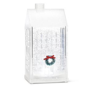 Abbott Clear Tall House LED Glitter Lantern Abbott Clear Tall House LED Glitter Lantern