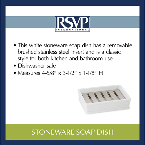 Endurance Stoneware Soap Dish White