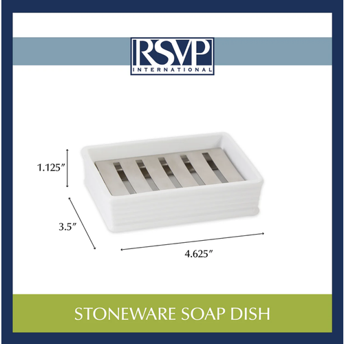 Endurance Stoneware Soap Dish White