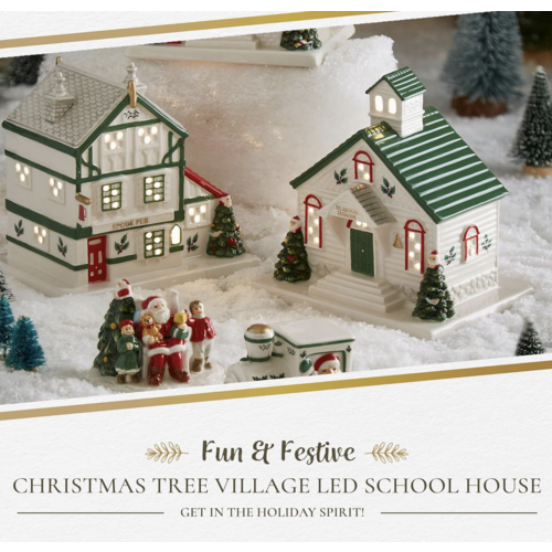 Spode Christmas Tree LED Village School House Spode Christmas Tree LED Village School House