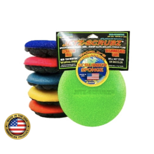 Jetz Scrubz The Original Magic Jetz Scrubber Sponge Round Red