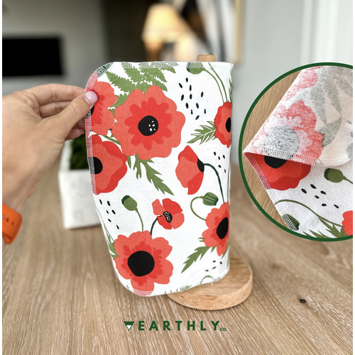 Earthly Co. Notpaper Towel 10 Pack Poppy Fields