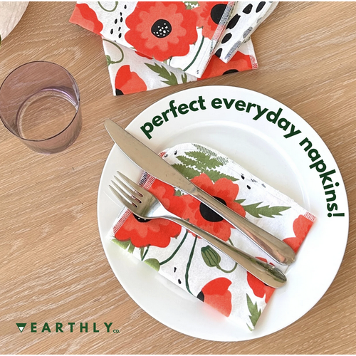 Earthly Co. Notpaper Towel 10 Pack Poppy Fields