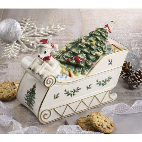 Spode Christmas Tree Rudolph Cookie Jar Spode Christmas Tree Rudolph Cookie Jar