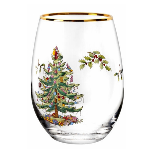 Spode Christmas Tree Stemless Wine Glass Spode Christmas Tree Stemless Wine Glass