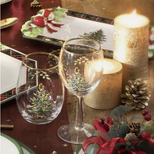 Spode Christmas Tree Stemless Wine Glass Spode Christmas Tree Stemless Wine Glass