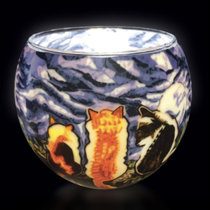 Benaya Handcrafted Art Decor Light Glass Cat Whispers