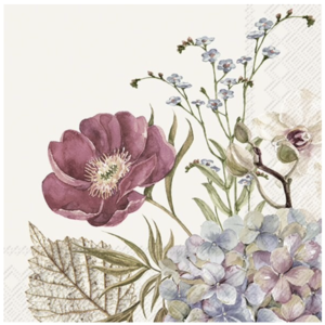 IHR Napkin Cocktail Paper Belles Fleurs Cream