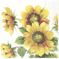 Napkin Cocktail Paper Colourful Sunflowers