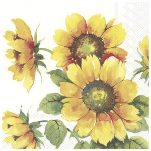 IHR Napkin Cocktail Paper Colourful Sunflowers