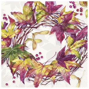IHR Napkin Cocktail Paper Forest Wreath