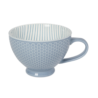Latte Mug Stamped Slate Blue