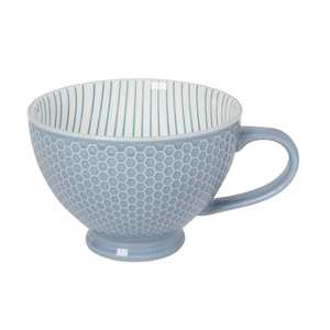 Now Designs Latte Mug Stamped Slate Blue
