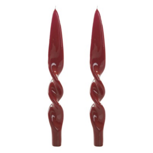 Graziani Denise Twist Candles Set of 2 Bordeaux