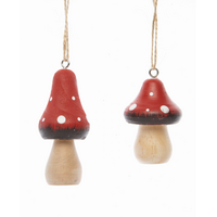 Wood Mushroom Painted Ornament