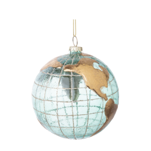 Silver Tree Ornament Glass World Globe Silver Tree Ornament Glass World Globe