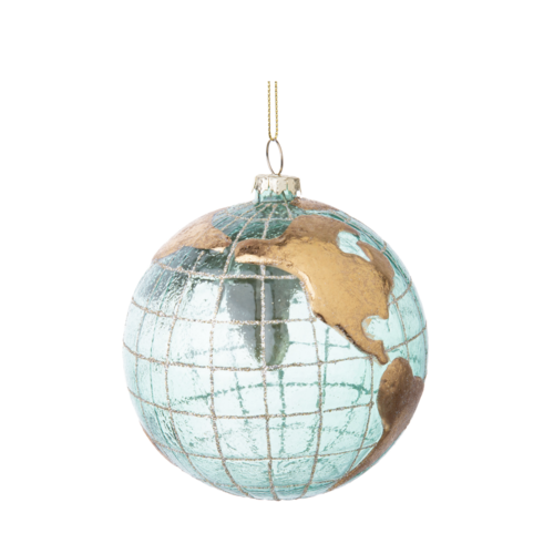 Silver Tree Ornament Glass World Globe Silver Tree Ornament Glass World Globe
