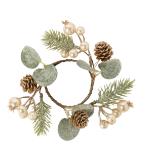 Silver Tree Candle Ring Small Champagne and Gold Berries Silver Tree Candle Ring Small Champagne and Gold Berries