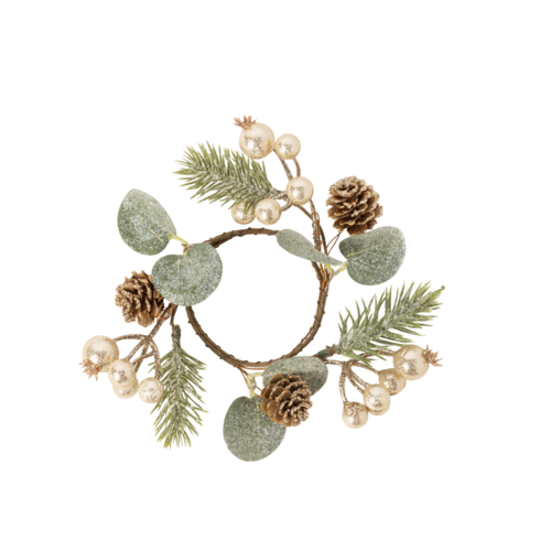 Silver Tree Candle Ring Small Champagne and Gold Berries Silver Tree Candle Ring Small Champagne and Gold Berries