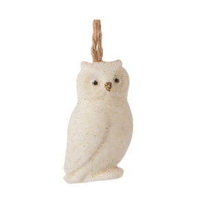 Silver Tree Ornament White and Gold Owl Silver Tree Ornament White and Gold Owl