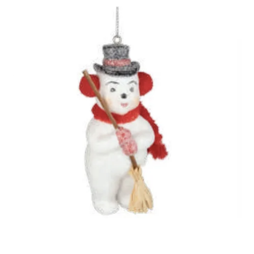 Silver Tree Ornament Vintage Snowman with Broom Silver Tree Ornament Vintage Snowman with Broom