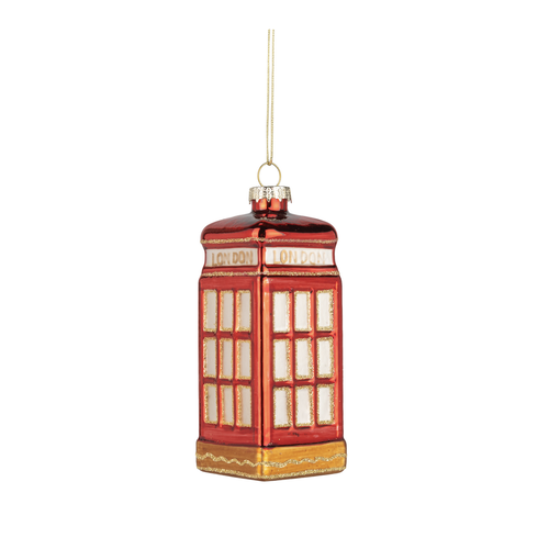 Silver Tree London Phone Booth Ornament Glass Silver Tree London Phone Booth Ornament Glass