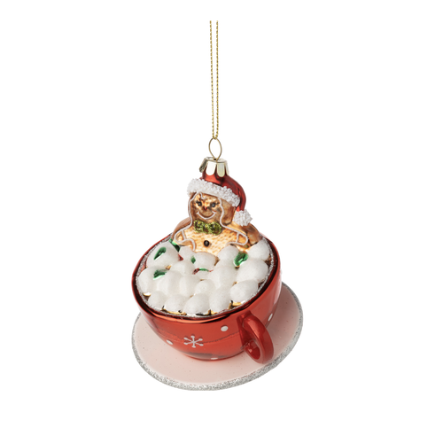 Silver Tree Ornament with Hot Chocolate and Gingerbread Man Silver Tree Ornament with Hot Chocolate and Gingerbread Man