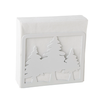 Napkin Holder Metal Trees White