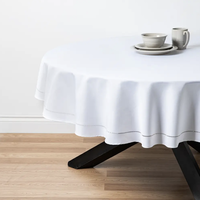 Hemstitch Tablecloth 70 Round White