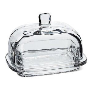 Abbott Butter Dish Glass Rounded Shape Large