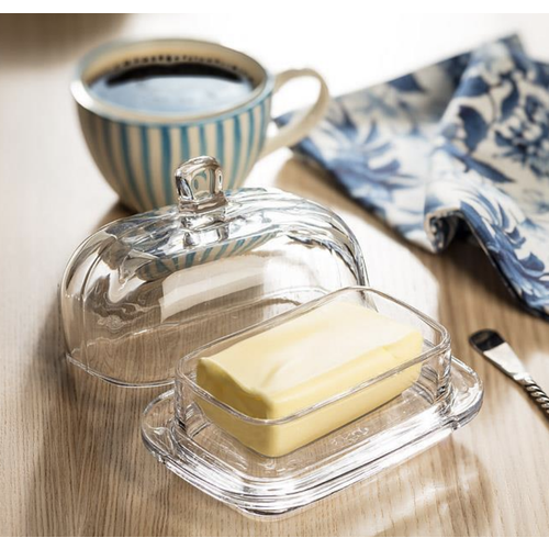 Abbott Butter Dish Glass Rounded Shape Large