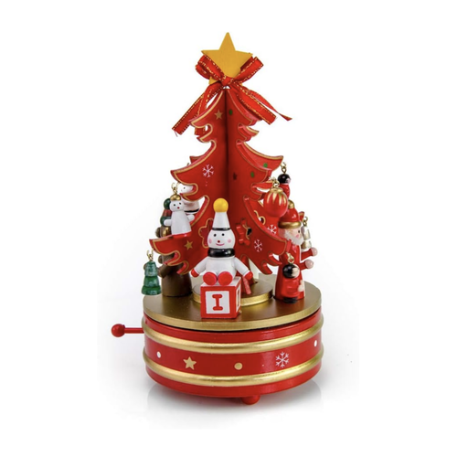 Red Musical Tree with Ornaments Red Musical Tree with Ornaments
