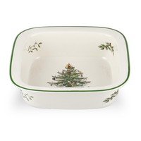Christmas Tree Square Dish Baker Rimmed
