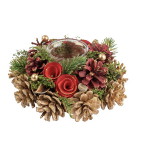 Silver Tree Pinecone Votive Holder