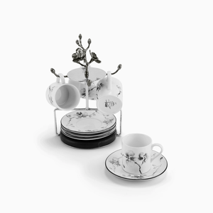 Michael Aram Black Orchid Demitasse Set and Stand