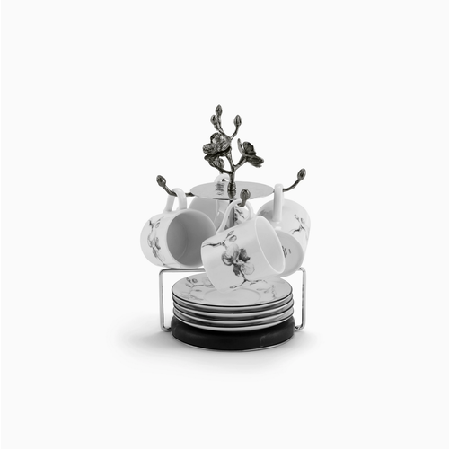 Michael Aram Black Orchid Demitasse Set and Stand