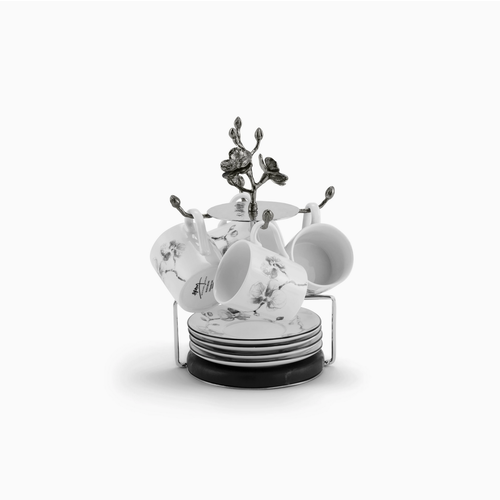 Michael Aram Black Orchid Demitasse Set and Stand