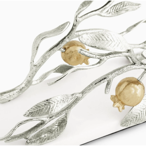Michael Aram Pomegranate Silver and Gold Vertical Napkin Holder Michael Aram Pomegranate Silver and Gold Vertical Napkin Holder